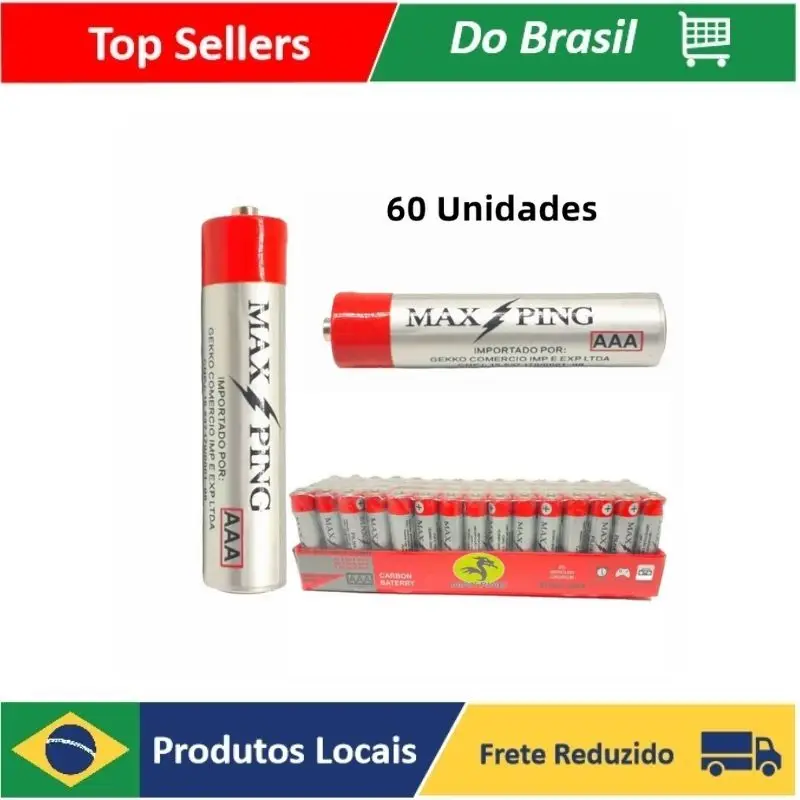 

Pilhas Comum Pilha Palito AAA Com 60 Unidades