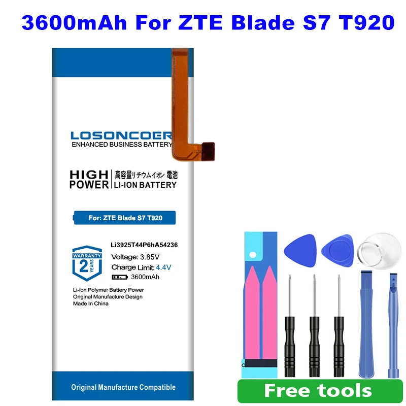 

LOSONCOER Li3925T44p6hA54236 Phone Battery for ZTE Blade S7 T920 Batteries 3600mAh