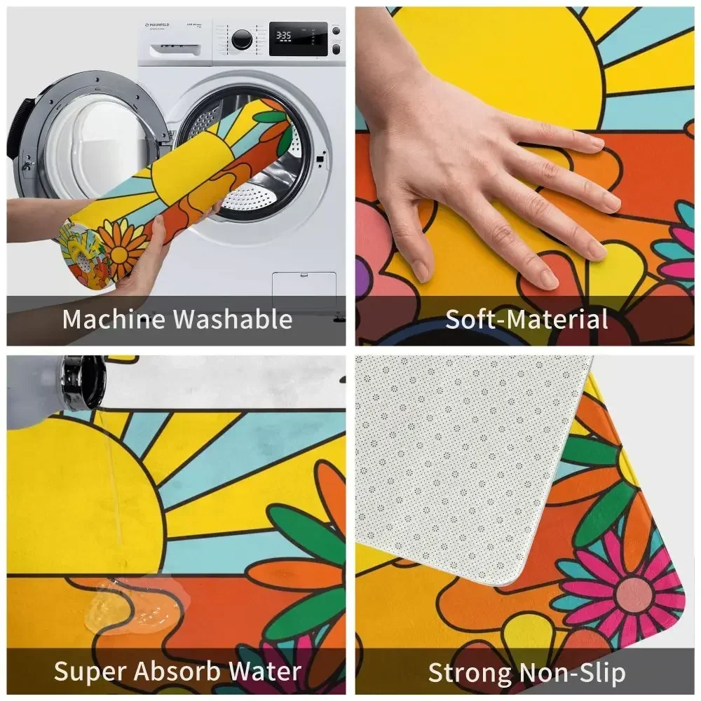 Нескользящий коврик для двери ковер с цветком ромашки солнечный гостиной