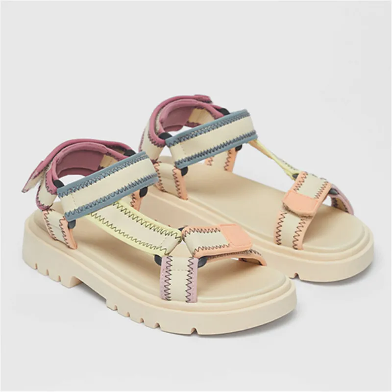 

Platform Sandals Women Summer 2023 T-strap Outside Beach Flats Ladies Casual Thick Sole Demonia Shoes Gladiator Sandalias Mujer