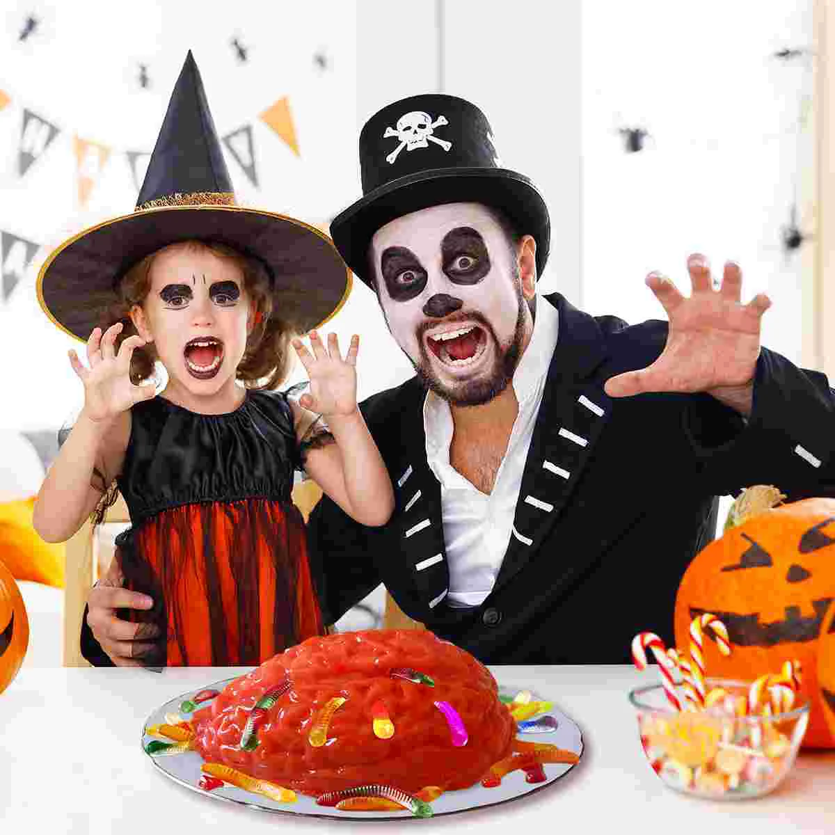 BESTONZON Хэллоуин Brain Set Gummy Worm силиконовые формы гелатин для мозга гератин