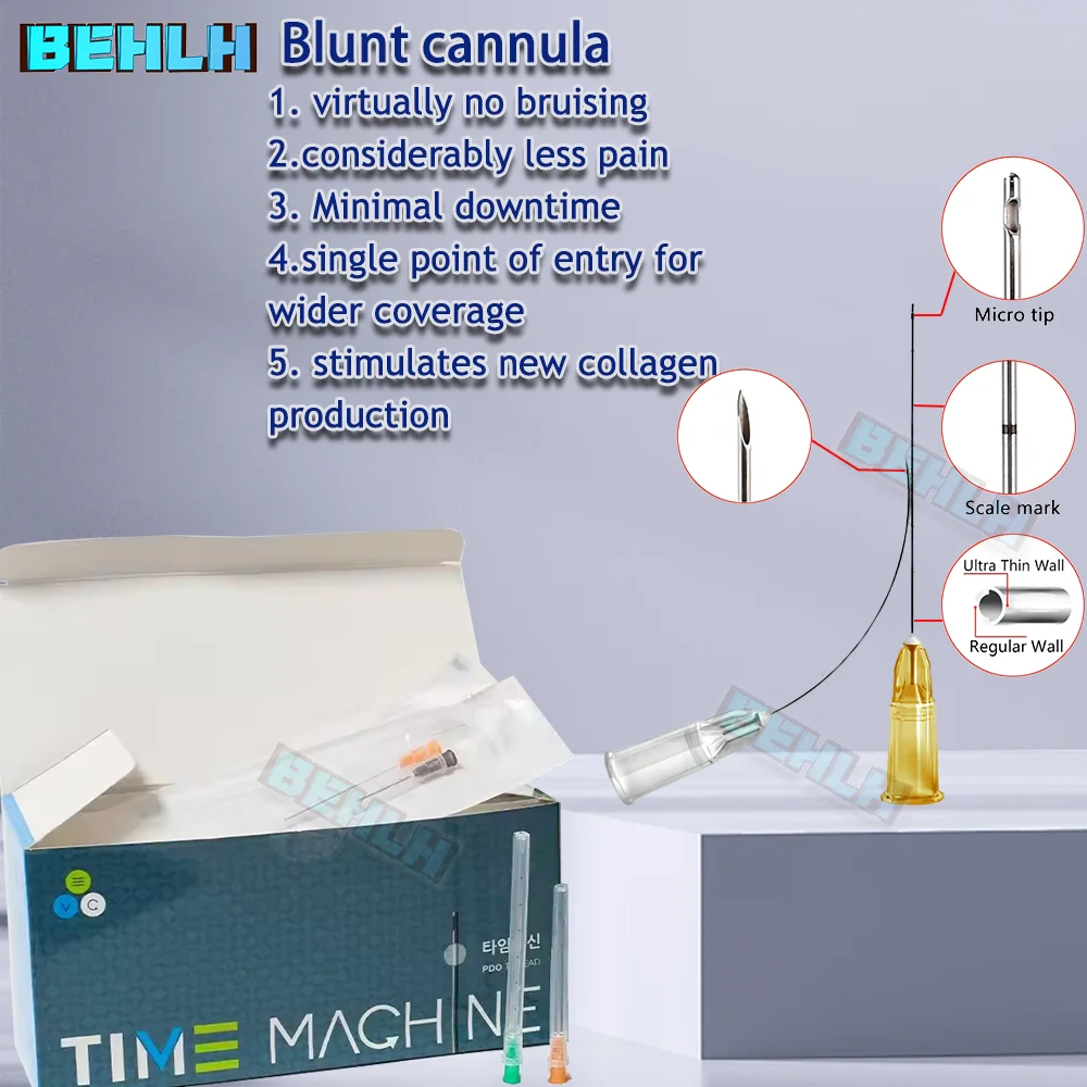 30/50/100 шт. Одноразовые тонкие тупые каннулы 22 г 25 с гиалуроновой кислотой для