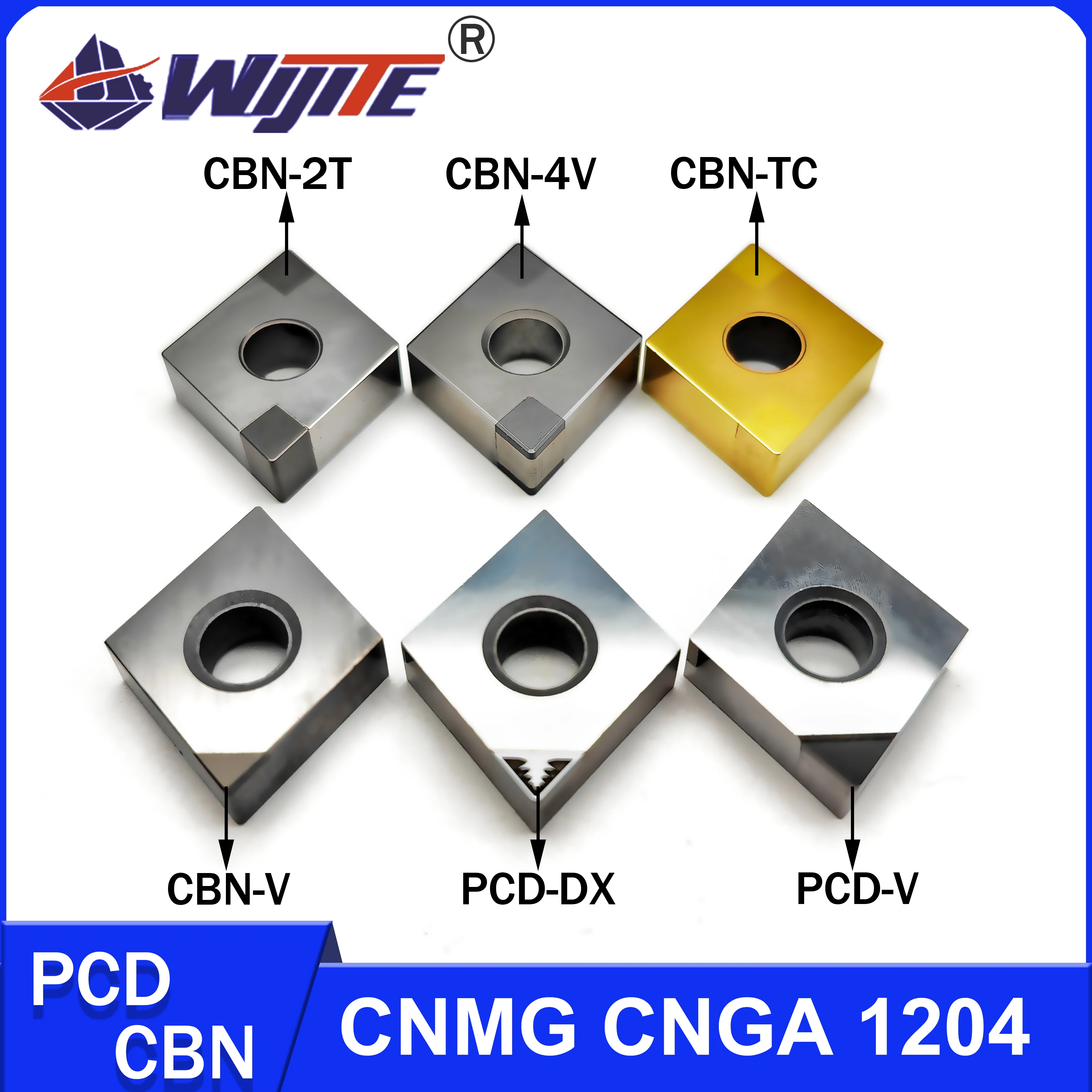 CNMG CNGA 120404   08 12 Токарный инструмент PCD используется для алюминия, меди и углеродного волокна, инструментов CBN используется для обработки твердой стали.