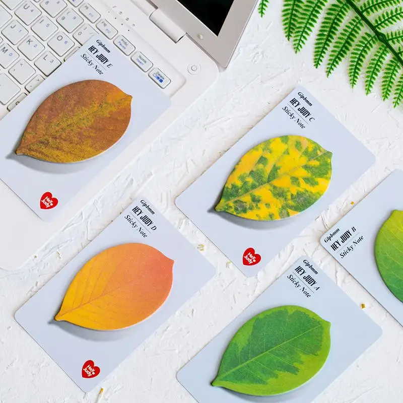 

5 Styles Fallen Leaves Notes Self-Stick Notes Schedule Self Adhesive Memo Pad Sticky Notes Bookmark Planner Stickers
