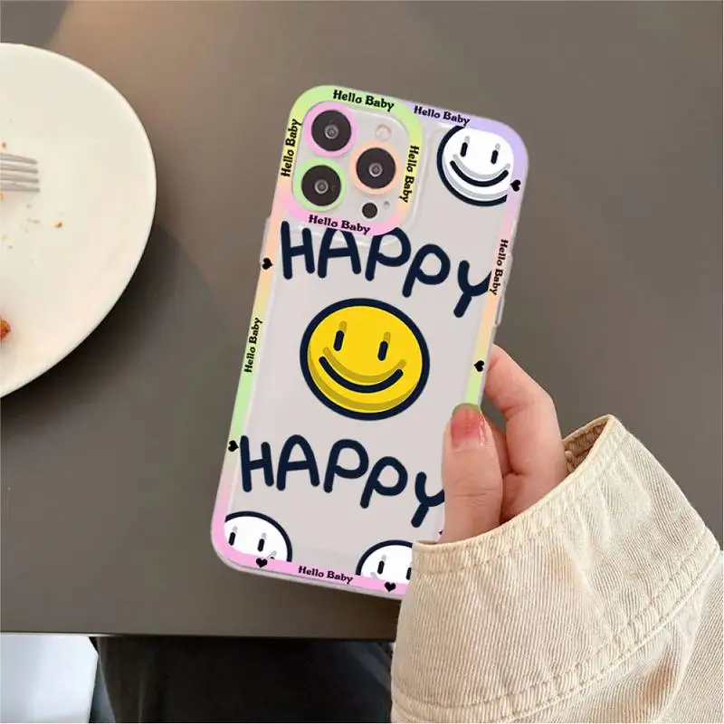 Cute Cartoon Smile Flower Phone Case for iPhone 11 12 13 Mini Pro Max 14 Pro Max Case shell