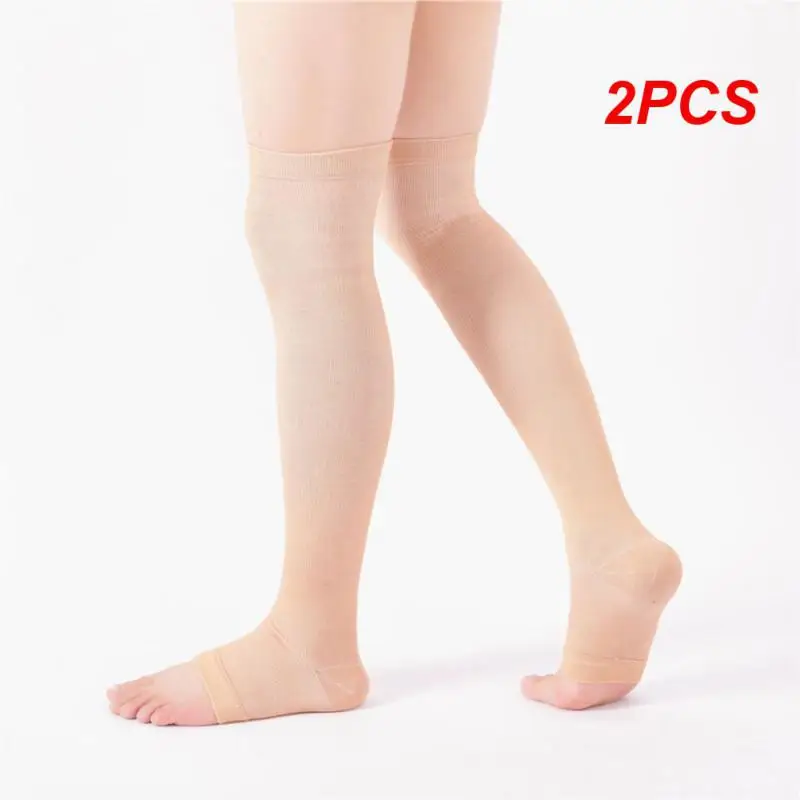 

2PCS Leg Compression Sleeve Men Youth Basketball Sports Footless Calf Compression Socks Knee Brace Support Helps Arthritis New