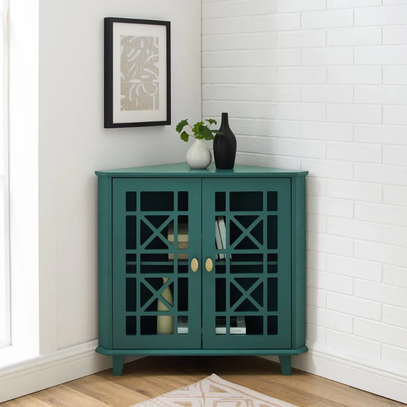 

Угловой шкафчик с прямыми дверцами для дома и парка, темно-синий буфет, мебель для столовой, мебель для дома