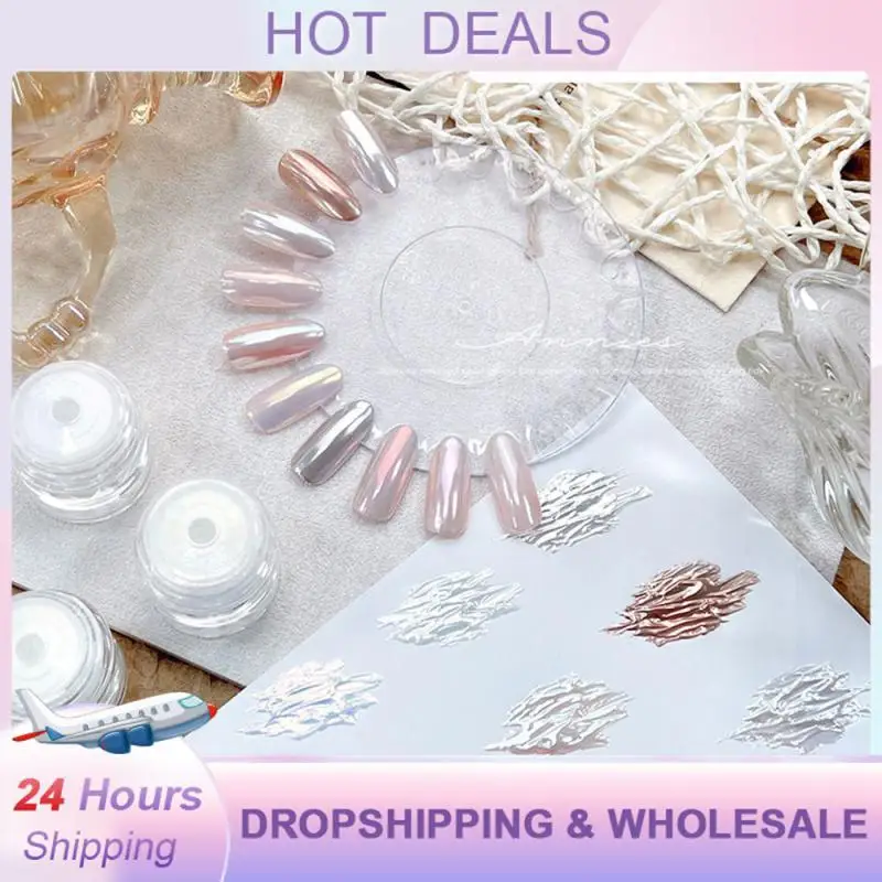 White Fine Pearl Powder Aurora Nail Glitter Powder Polish Manicure Aurora Powder Chrome Holographic Nail Powders DIY Nail Salon