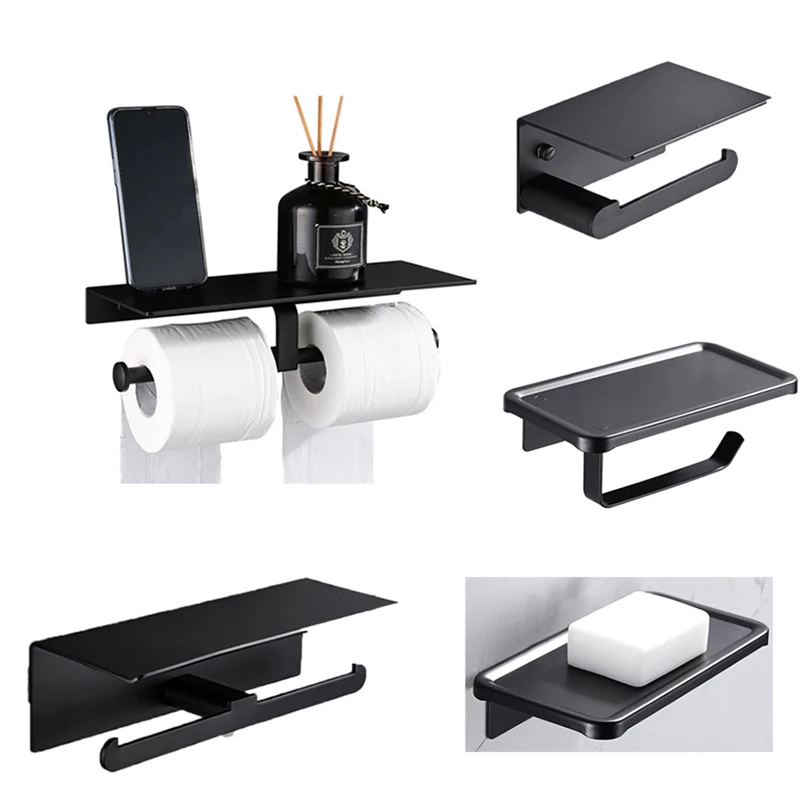 Двойные оригинальные алюминиевые аксессуары для ванной комнаты органайзер