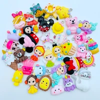 10 pcs new kawaii lovely cartoon princess animal series resin charms for earring necklace pendant jewelry findings making d96