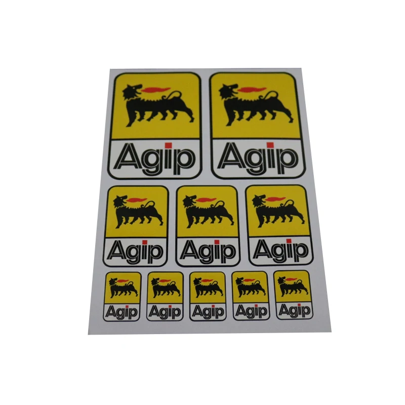 

10 шт./лот вырезанная Светоотражающая надпись, наклейка на транспортное средство, термостойкая наклейка на автомобиль для Agip, гоночный суппорт тормоза