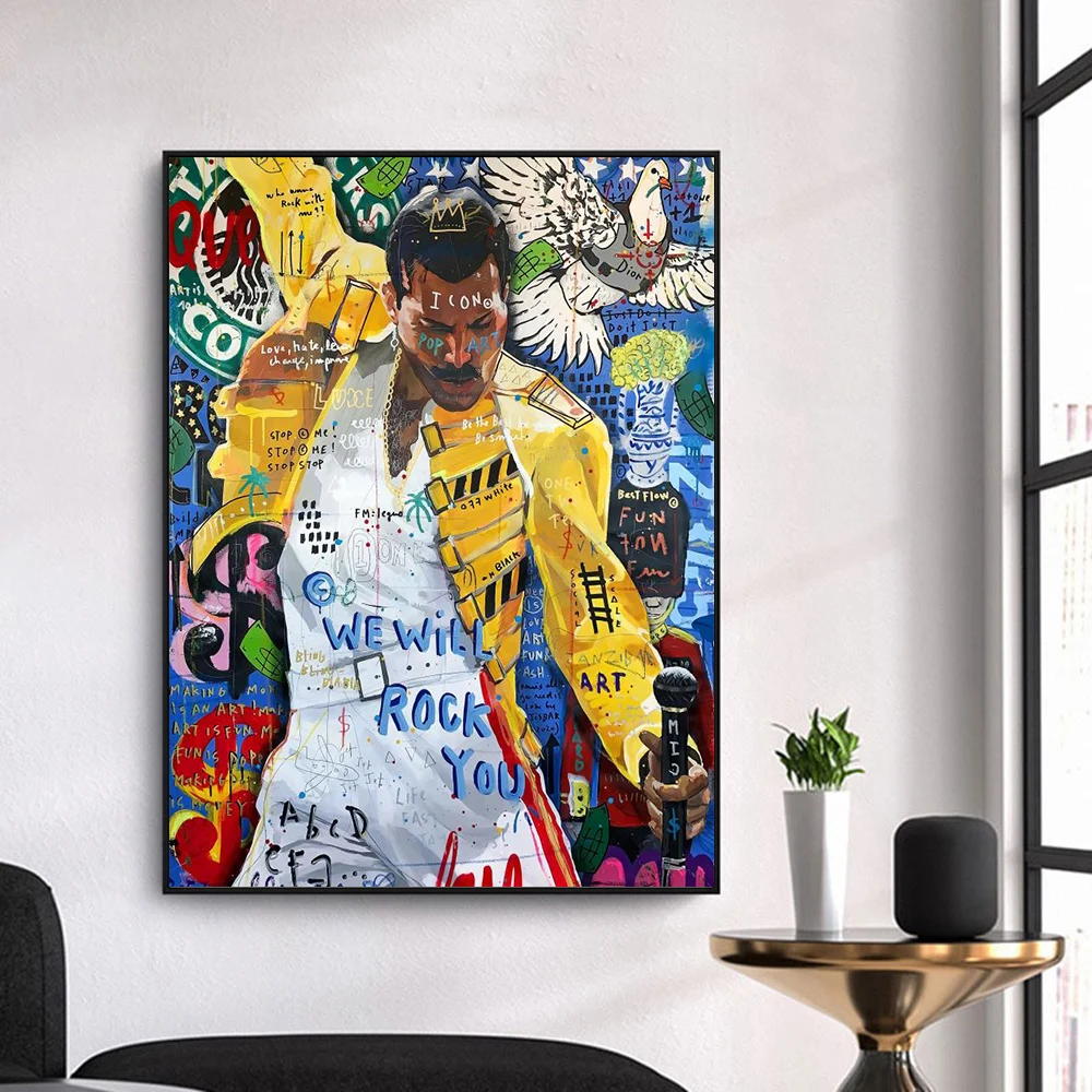 Настенный постер с изображением уличных граффити абстрактная сказочная певица