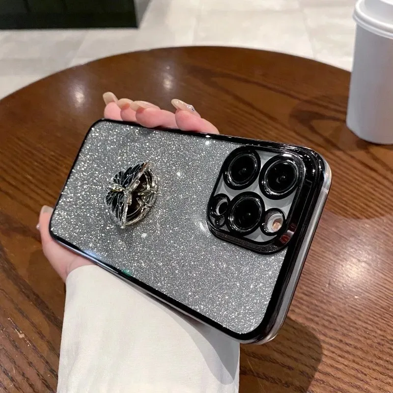 Блестящий чехол для телефона с кольцом-бабочкой и подставкой Samsung Galaxy Note 20 Ultra 10 Plus