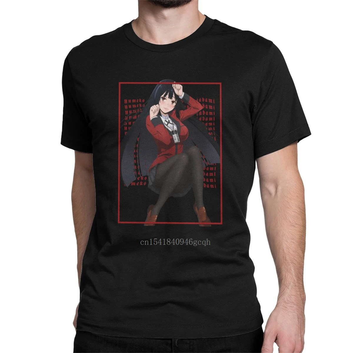 

Funny Kakegurui Yumeko Jabami T-Shirts Men Round Collar Cotton T Shirt Anime Japan Short Sleeve Tees 6XL Clothes