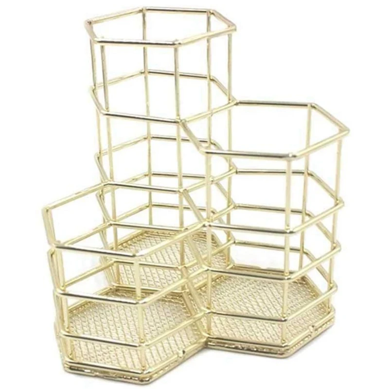 

Hexagonal Pen Holder Desktop Storage Box, Office Supplies Pencil Holder For Home Office