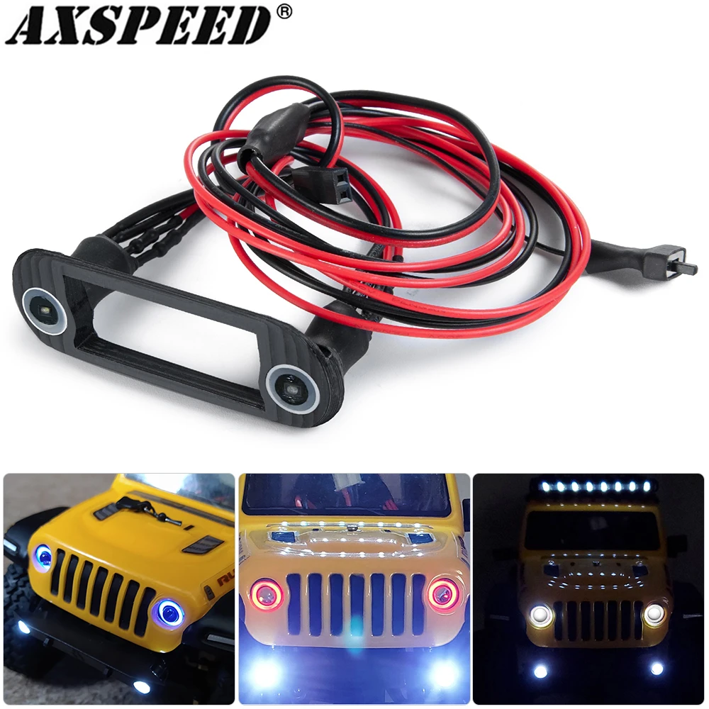 

Светодиодная передняя фара AXSPEED, фара с крепежным кронштейном, комплект для Axial SCX24 AXI00005 1/24, детали для радиоуправляемой гусеничной машины