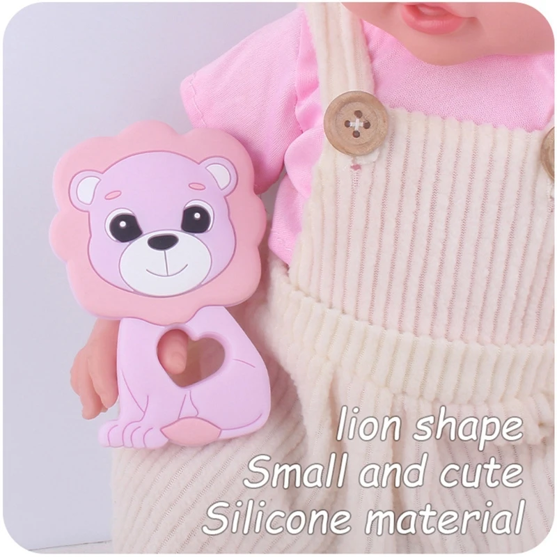 

Cartoon Animal Lion Shape Baby Teether Silicone Beads Soother Molar Teething Nursing Toy for Newborn Infant Shower Gifts
