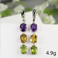 u shape design long earrings for women colorful crystal inlaid dangle earrings ladies vintage party wedding engagement jewelry