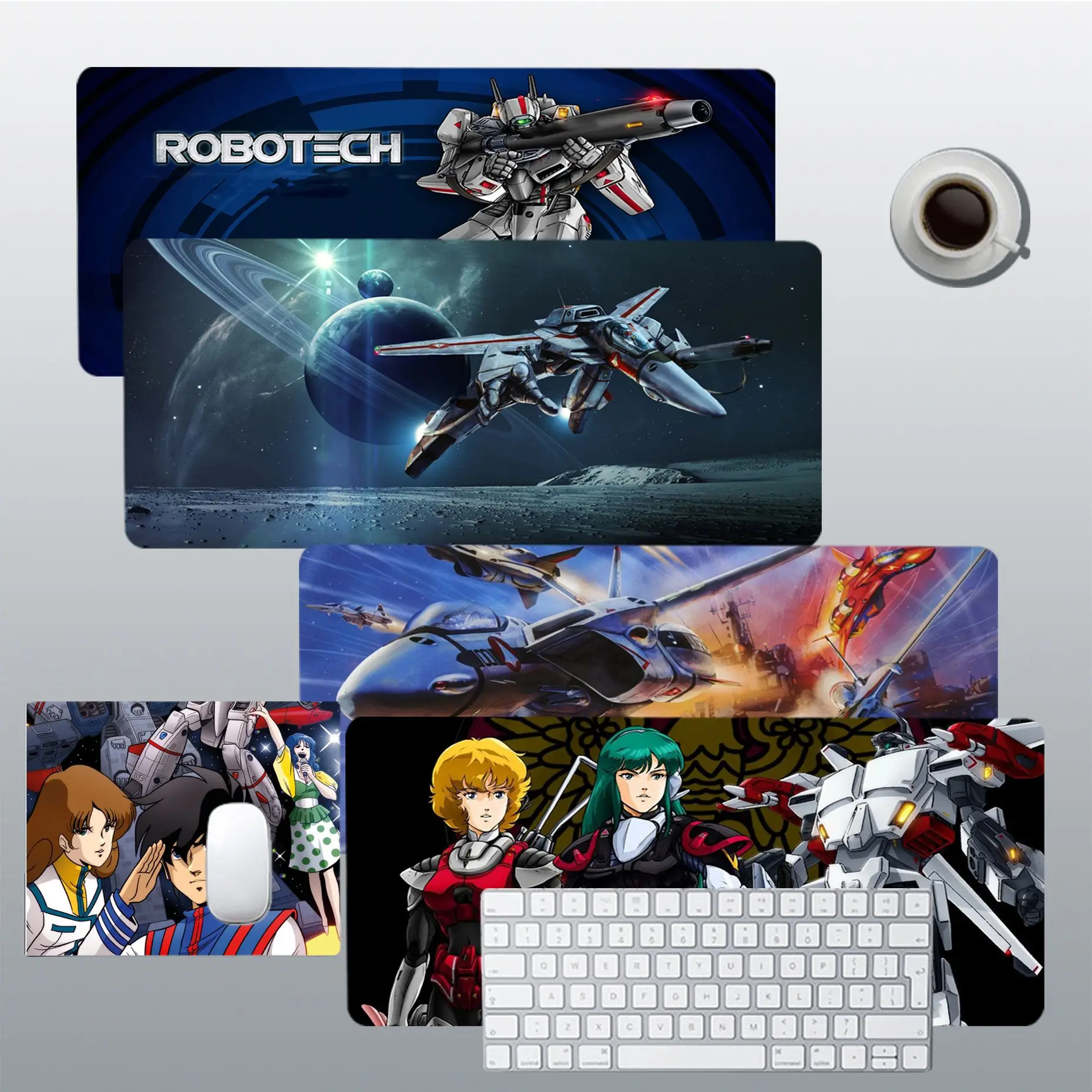 

Anime Robotech Mousepad girl pad Keyboards Mat Rubber Gaming mousepad Desk Mat Size for large Edge Locking Game Keyboard Pad