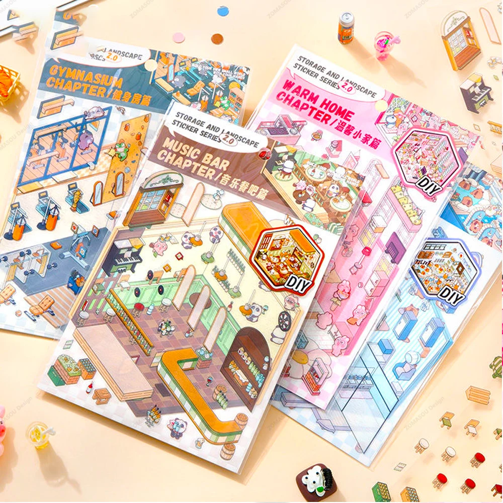 Миниатюрные 3D наклейки для ландшафтного дизайна