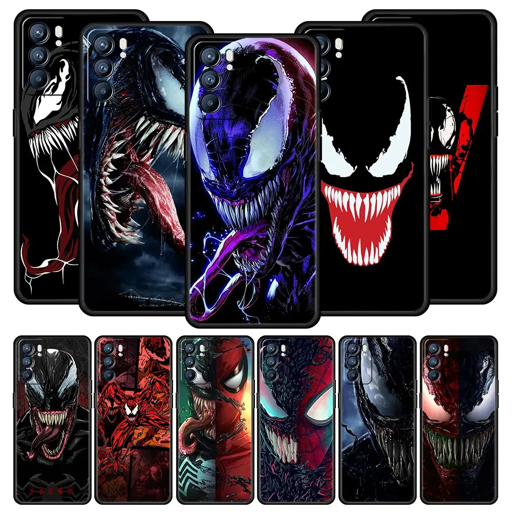 

Силиконовый чехол с рисунком Венома для Oppo Find X5 Pro Reno7 SE Reno6 Z чехол для телефона A54 A53 A52 A9 2020 A95 A16 A76 A74 A12