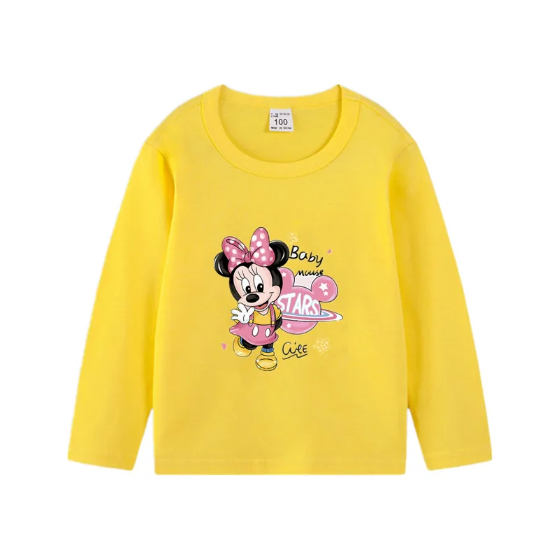 Осенняя футболка для маленьких девочек топы футболки с длинным рукавом и