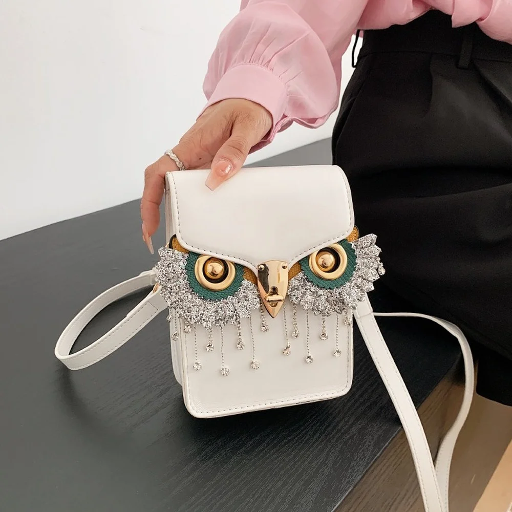 

ETERNAL LEE Mobile Phone Bag Lady 2022 New Fashion Personality Owls Set Auger Small Package Unique Design