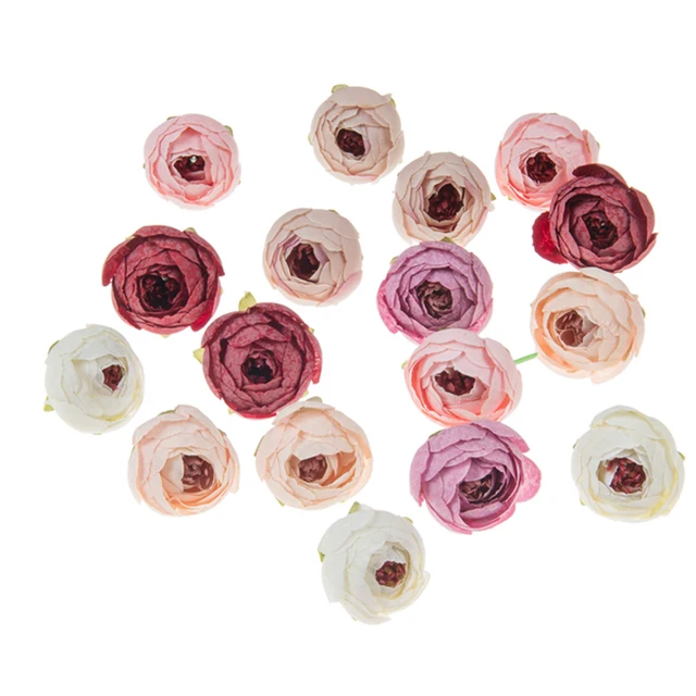 

Artificial Flowers for Wedding 10Pcs Silk Rose Tea Bud Christmas Wreaths Home Decor Diy Scrapbooking Background Wall Fake Plants