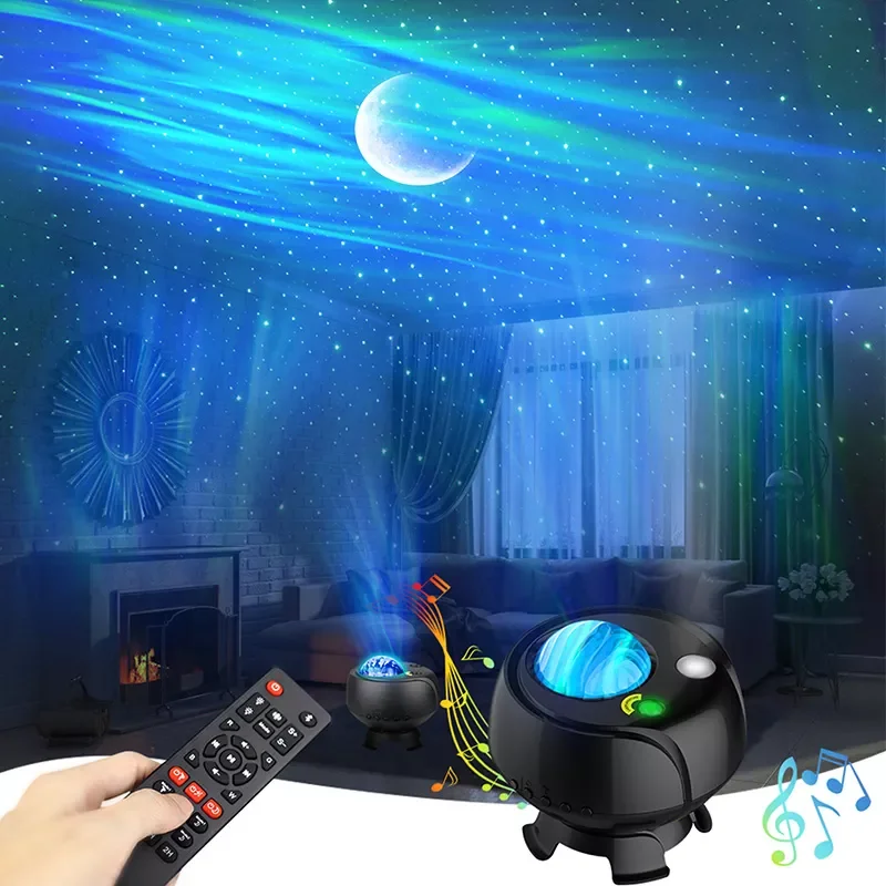 

Colorful Galaxy Starry Sky Projector Laser Aurora Music Moon Nebula Projection Bedroom Decoration Atmospher Night Light New