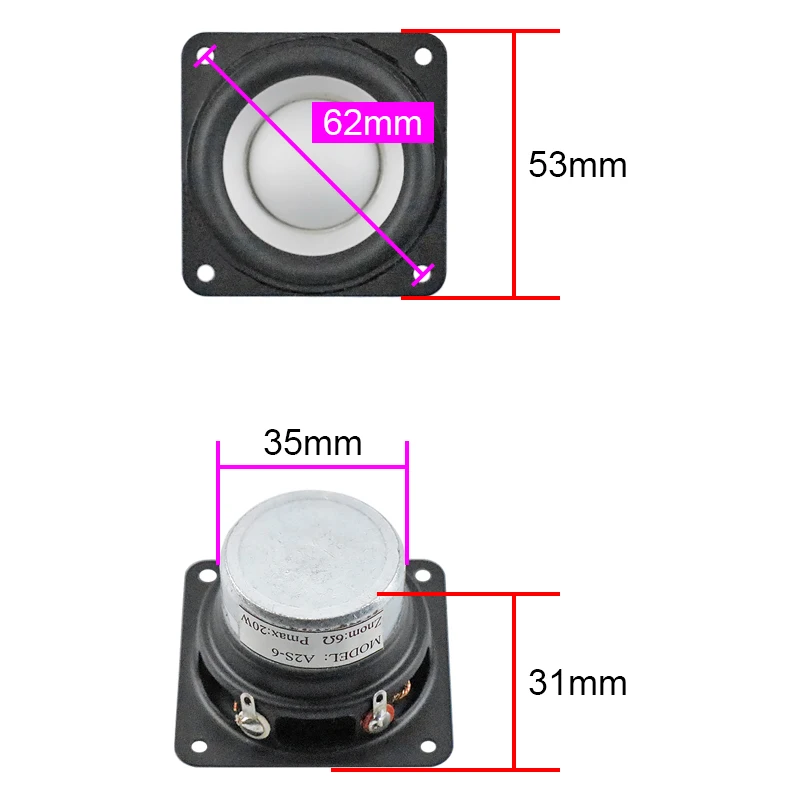 Широкополосный динамик для Hivi 2 дюйма белый 6 Ом 20 Вт шт