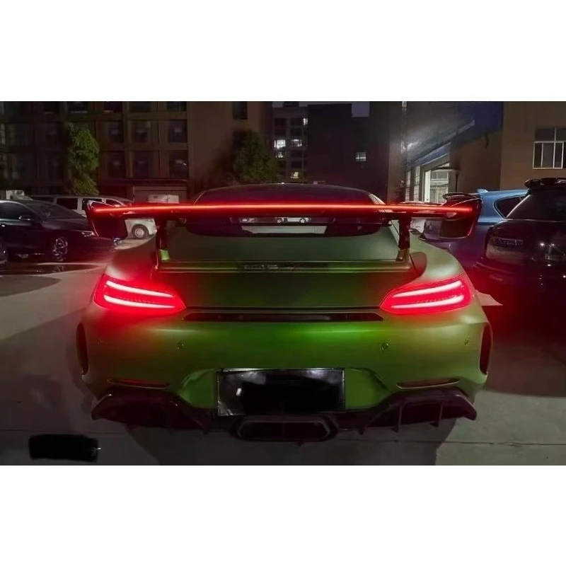 Фото Карбоновое LED-крыло-спойлер в стиле AMG GT, заднее карбоновое LED-крыло для AMG GT №4