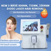 portable 808 diode laser hair removal depilation hair removal laser machine 3 wavelength 755nm 808 1064nm skin rejuvenation