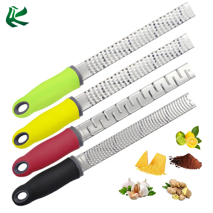 

Heavy Duty Lemon Zester Handheld Fine Chocolate Parmesan Coconut Citrus Lime Stainless Steel Cheese Grater Set with Cover