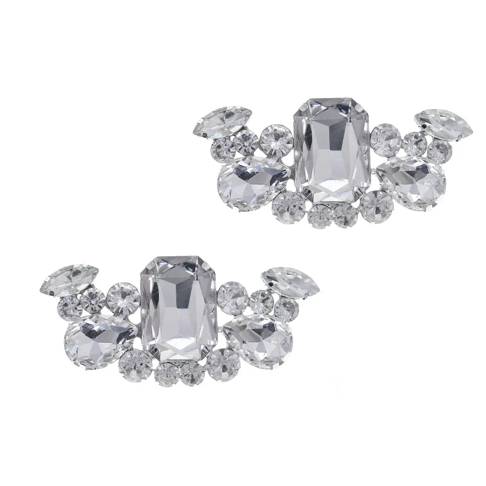 3 Pair Bridal shoe decoration Special-shaped Glass Rhinestone Shoe Buckle Hot-selling Wedding Shoe Clip DIY Shoe Accessories images - 6