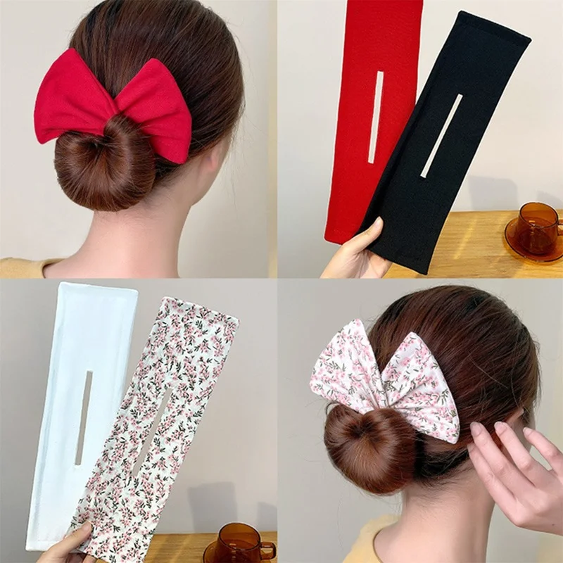 

Разноцветная шпилька для волос в пучок для женщин и девушек, тканевая шпилька для волос в виде Круга, заколка для конского хвоста, аксессуар...