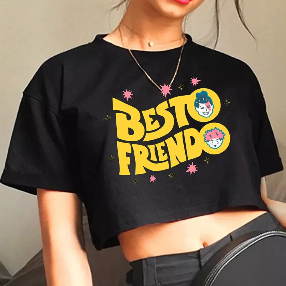 

jujutsu kaisen t shirt goth hippie crop top Female kawai Kawaii vintage cute clothing crop top