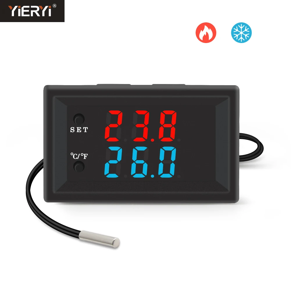 

Digital Humidity Thermometer Controller Moisture Temperature Meter Heating Cooling LED Display Alarm High Precision Sensor DC12V