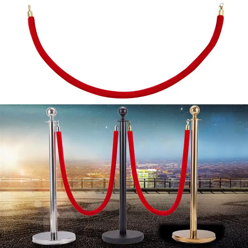 

Stanchion Rope- Queuing Rope Crowd Control Rope Barrier with Mirror Polished Hooks for Cinema Bank Restaurant Hotel ( 15M, Red )