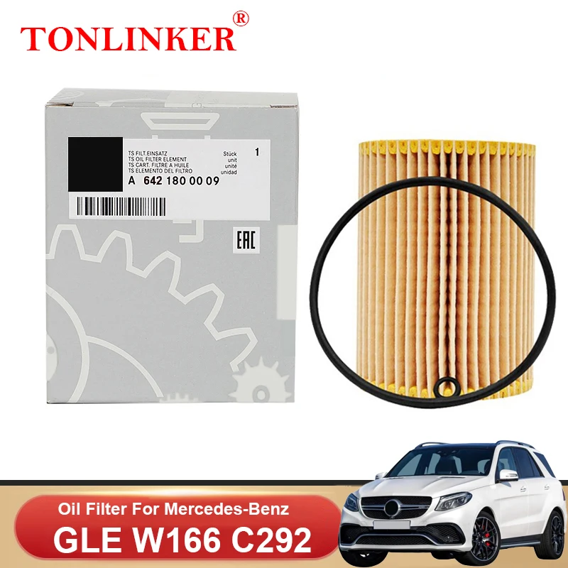 

TONLINKER Oil Filter A6421800009 For Mercedes Benz GLE W166 C292 2015 2016 2017 2018 2019 GLE 350d 4MATIC OM642 Car Accessories