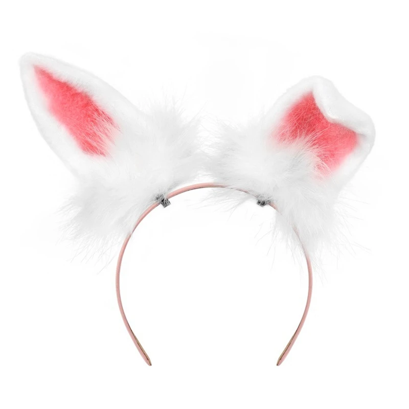 

Cute Simulation Plush Animal Ear Headband Rabbit Ears Hair Hoop Recessable Rabbit Hair Clip for Birthday Party
