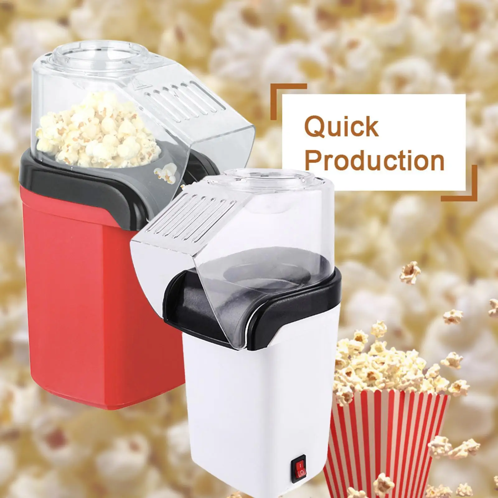 

New Hot Air Popcorn Mini Household Electric Popcorn Fast Oil Snack Machine Gadgets 230V Kitchen Movie Machine Maker No 110V V0E8