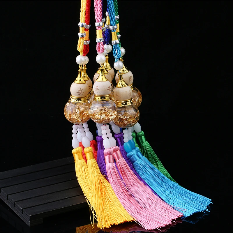 

Автомобильная стеклянная подвеска в виде тыквы, подвеска в виде тыквы с двумя шипами из золотой фольги, аксессуары для интерьера автомобиля, подвеска для автомобиля