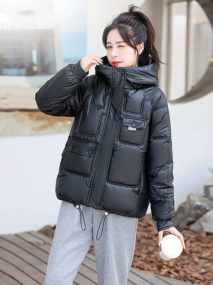2022 New Women Winter Puffer Parka Hooded Female Warm Thicken Coat Clothes Korean Style Loose Oversize Ladies Jacket