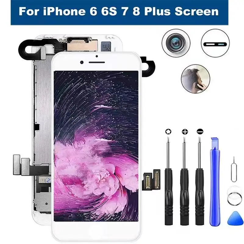 ЖК-дисплей для iPhone 7 Plus сменный сенсорный экран без битых пикселей + закаленное
