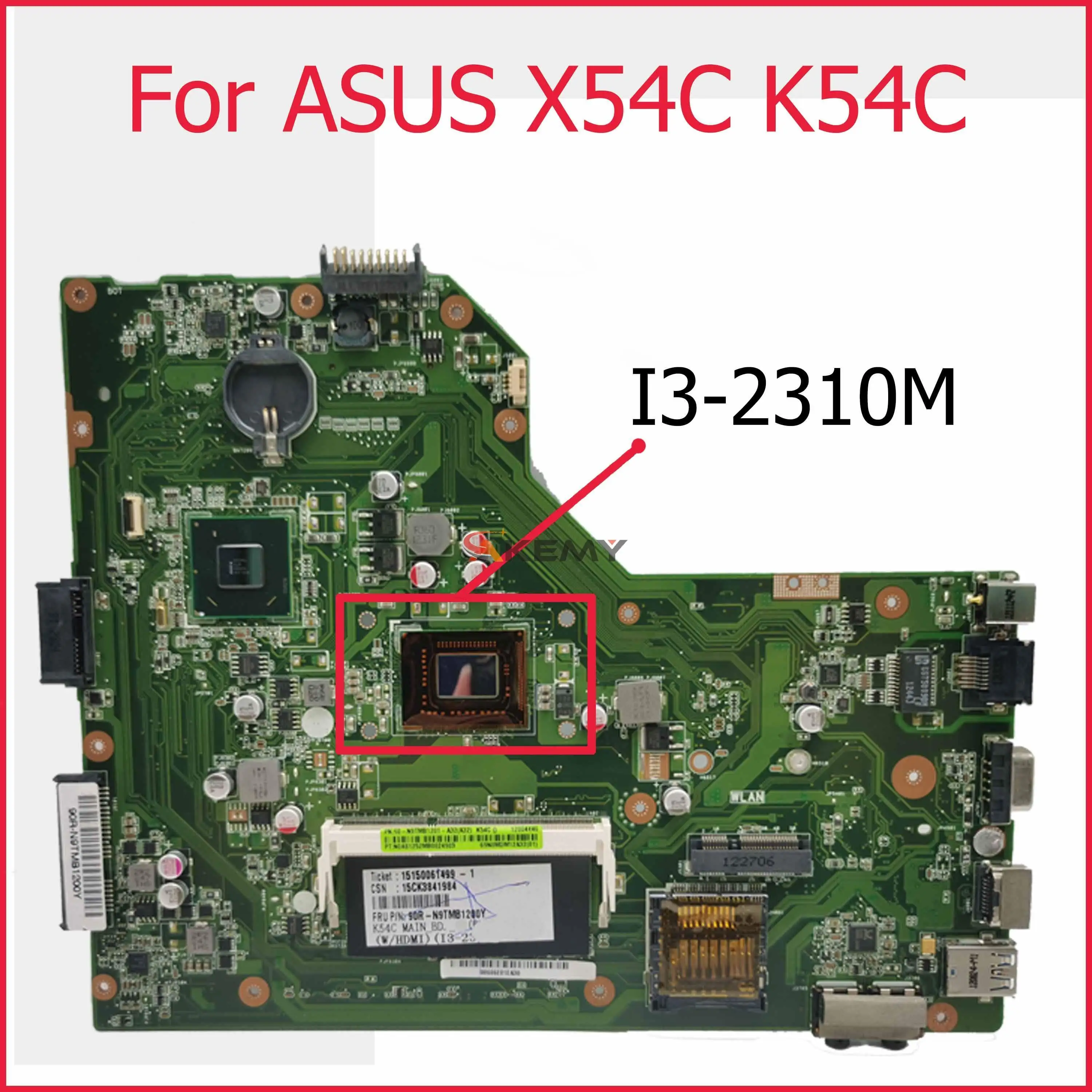 

Материнская плата Akemy K54C для ноутбука ASUS X54C, оригинальная материнская плата 2GB-RAM I3-2310M