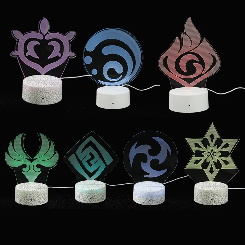 

7 Styles Anime Lamp Genshin Impact Acrylic Plate for Light Kids Gift Bedroom Decor LED Manga 3D Night Light Only Acrylic Board