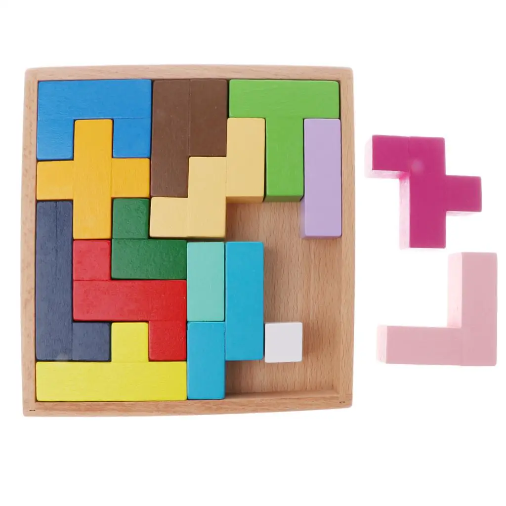 

Kids Montessori Wooden Puzzle Toy Brain Teaser Game Children Educational Toy Gift