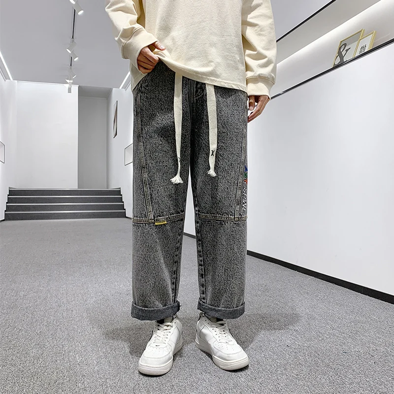 Jeans Men's Autumn and Winter Loose Denim Trousers All-match Korean Casual Fashion Pants Men's Big Denim Men's Clothing