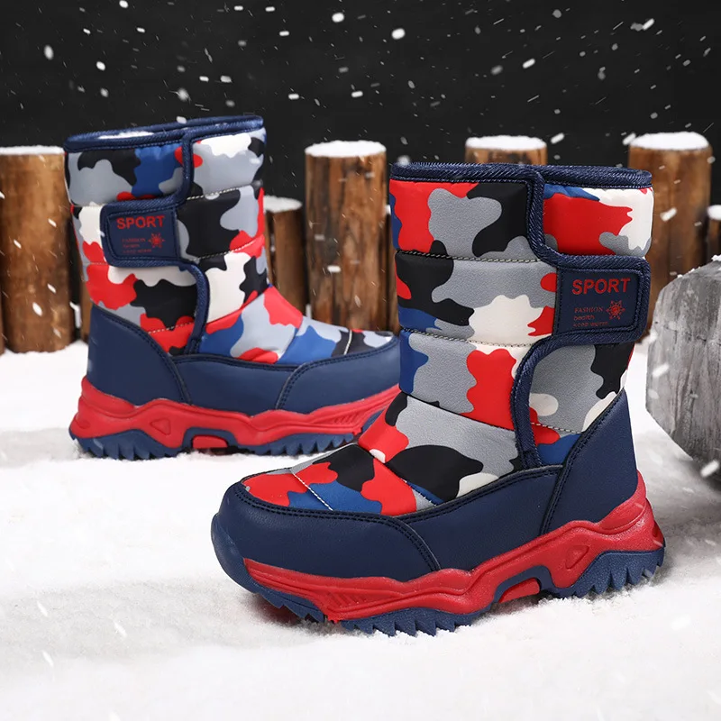 Fashion Warm Kids Boots Children Snow Boots For Boys Winter Waterproof Girls Sneakers 2022 New Sport Footwear
