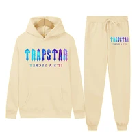 tracksuit trapstar brand printed sportswear mens 16 colors warm two piece loose hooded sweater pants mens and womens suits
